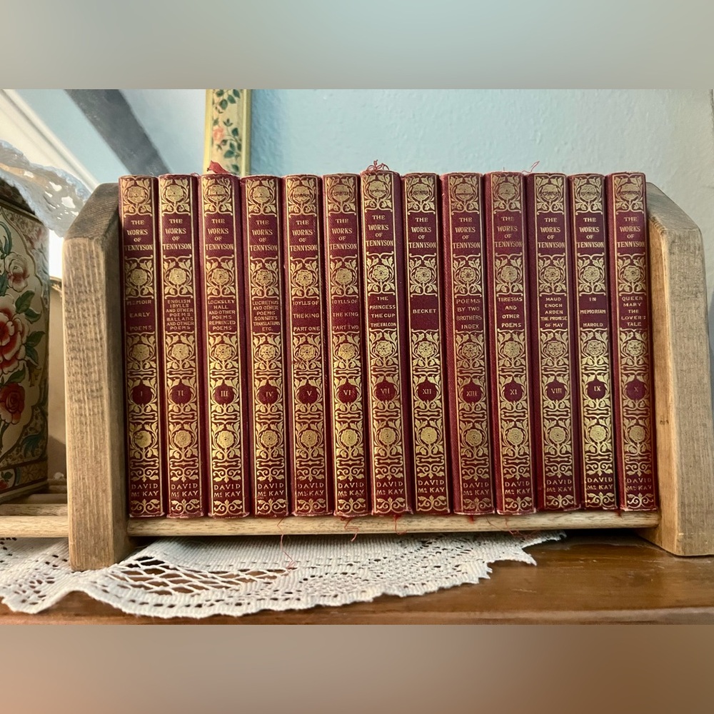 Antique 1901 Collection of Alfred, Lord Tennyson Poems, set of 10 books
